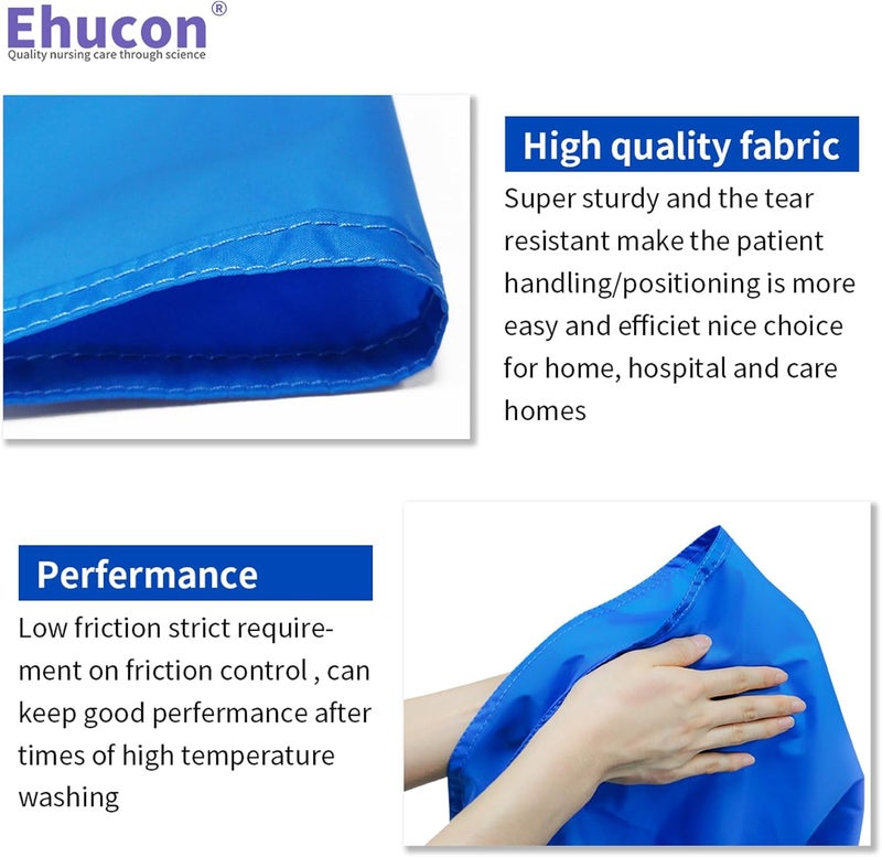 Ehucon ورقة انزلاق لنقل المرضى بتصميم أنبوبي، قابلة للغسل وإعادة الاستخدام لنقل كبار السن بأمان، لنقل المرضى طريحي الفراش من السرير، السيارة، الكرسي المتحرك، المستشفى أو الرعاية المنزلية (15.7" × 23.6") - Image 3